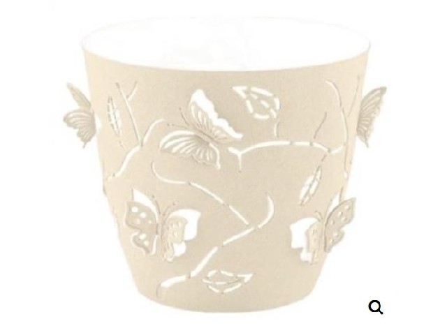 Горшок для цветов Plast Team Butterflies 0,7 л D115 мм круглый 115х115х105 мм молочный туман